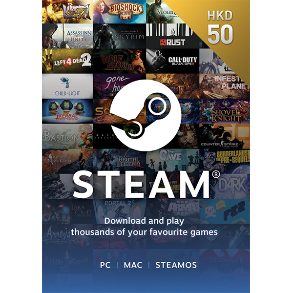 Steam預付卡50HKD-Steam點卡批發-賬號網